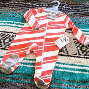 HONEST - Baby red and white striped sleeper - Preemie